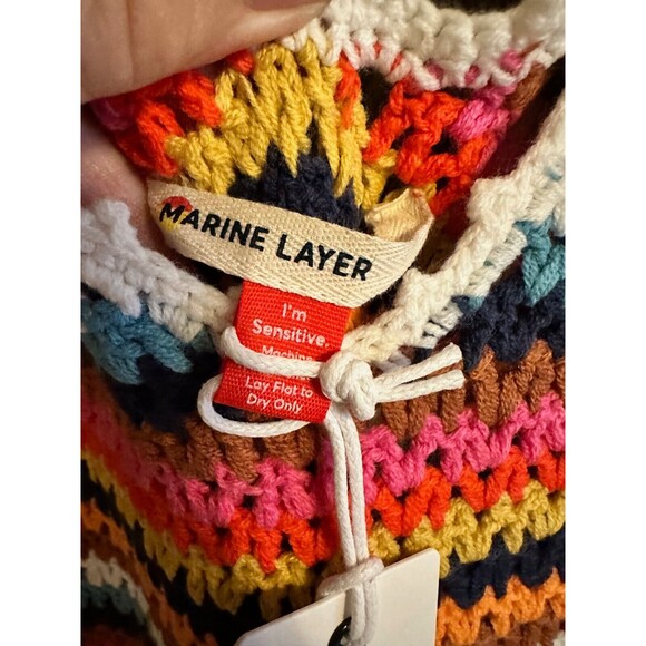 Marine Layer Multicolor Striped Crocheted Midi Dress - Picture 7 of 8